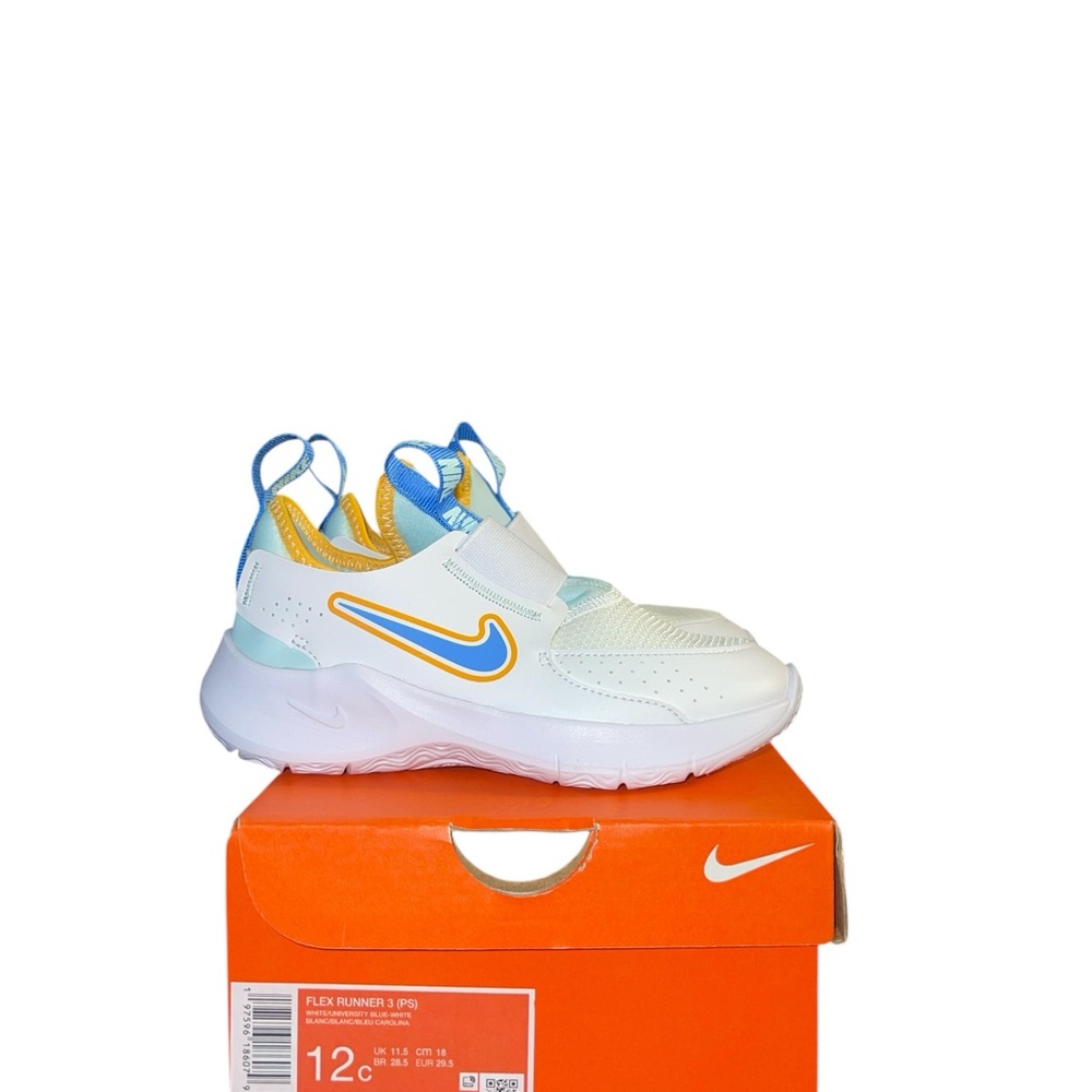 Nike Kids Flex Runner Sneakers - White and Yellow